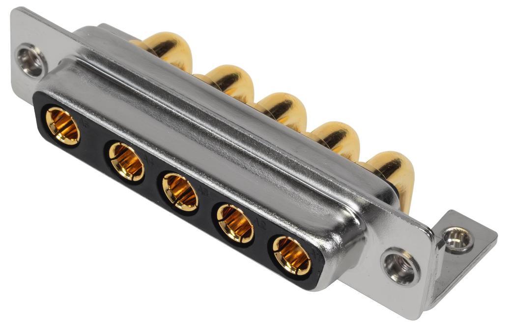 5W5 Combination Power and Signal D Sub Socket, Right Angle Solder Pins, 40A - MHCDR5W5S4