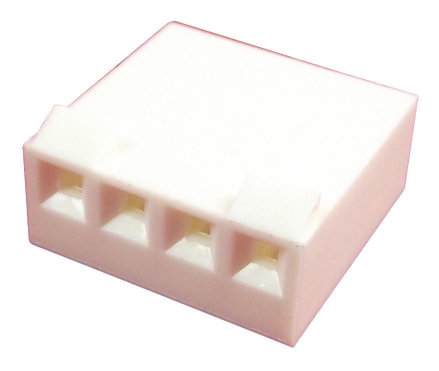 4 Way Crimp Terminal Connector Socket Receptacle House, Friction Ramp, Natural, 3.96mm Pitch - 09-50-8041