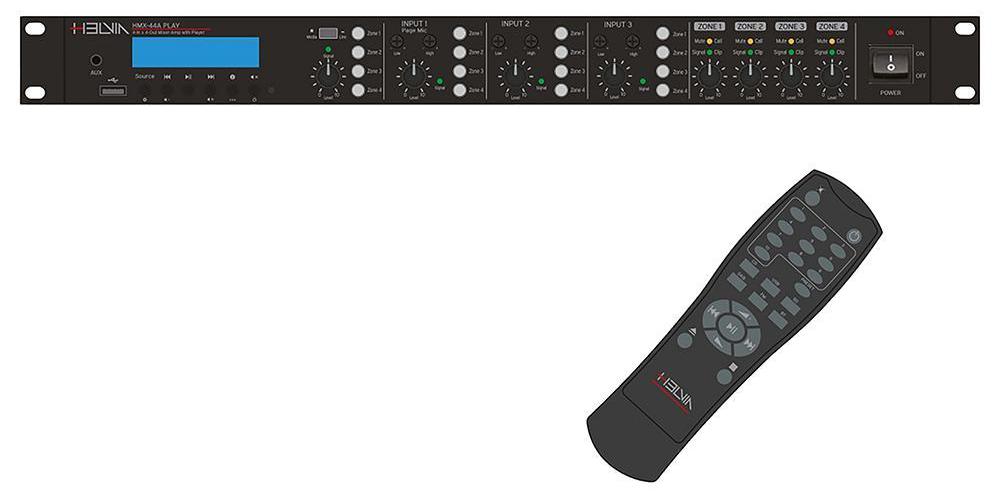4X60W 4X4 MATRIX-AMP WITH PLAYER DAB+ - HMX-44A PLAY