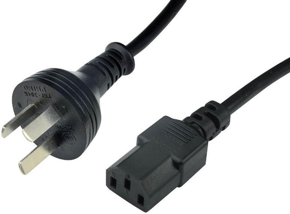 Mains Power Lead, China to C13, 250V AC, 10A, 2.5m, Black - 2137H 10 C3