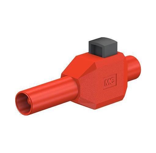 4MM PLUG, SAFETY, CLAMP-ON, RED - 22.3007-22