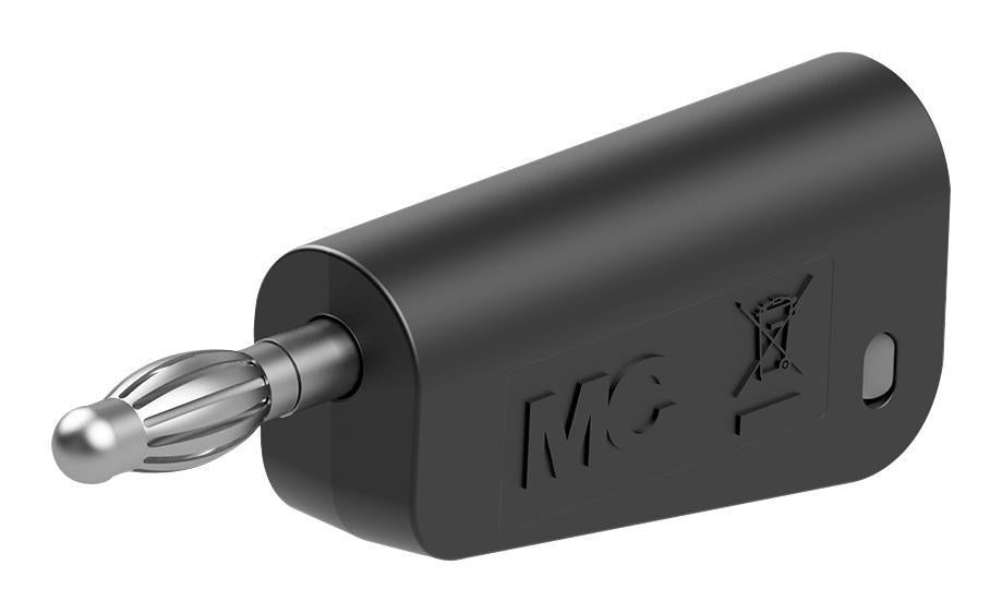 4MM PLUG, BLACK/GREY, 32A, SCREW, NICKEL - 64.1044-21