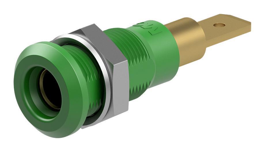 4MM SOCKET, METAL, GREEN, 25A, QC - 64.3040-25