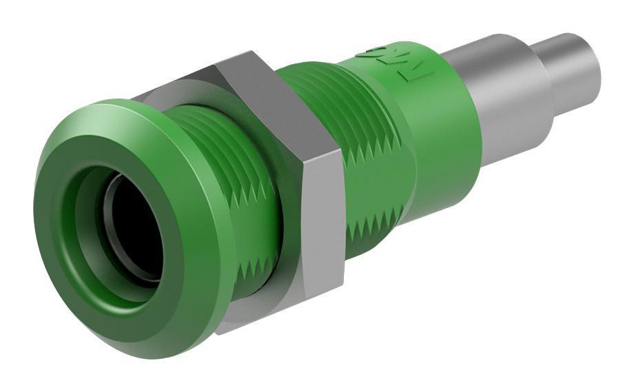 4MM SOCKET, METAL, GREEN, 25A, SOLDER - 64.3042-25