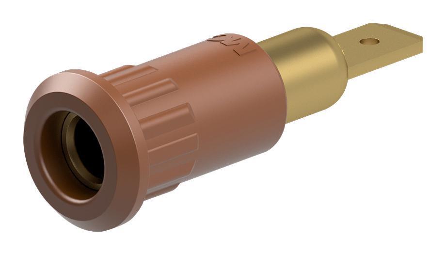 4MM SOCKET, METAL, BROWN, 25A, QC, P/FIT - 64.3010-27