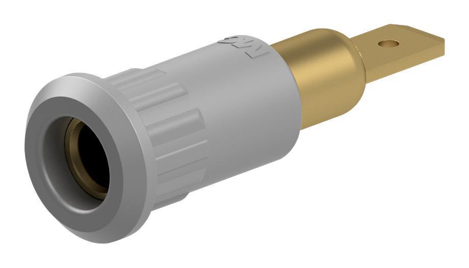 4MM SOCKET, METAL, GREY, 25A, QC, P/FIT - 64.3010-28
