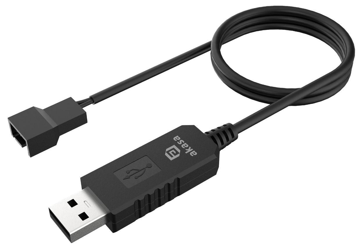 5V-12V DC Step Up Voltage Converter Cable for USB to 3-pin & 4-pin Fan - AK-CBFA10-60BK