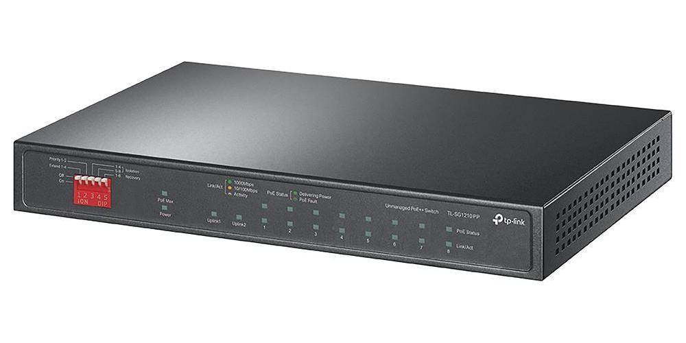 10 Port Gigabit Desktop Switch with 6 Port PoE+ & 2 Port PoE++ - TL-SG1210PP
