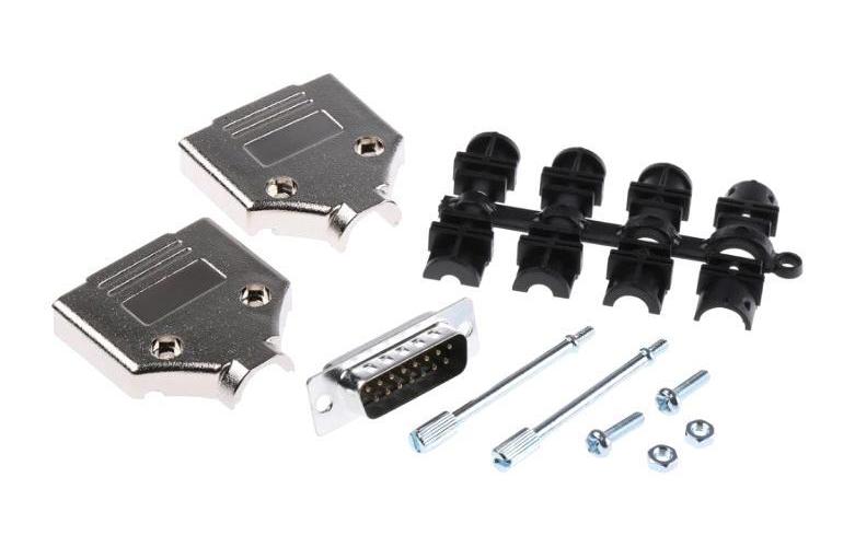 D SUB KIT, 15 PIN , PLUG, DA, SOLDER - MP010163