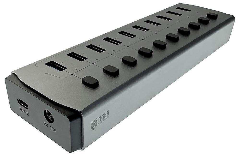 USB 3.0 High Speed Industrial Charge & Sync Hub, 10x USB A - TGR-10P-USB-A