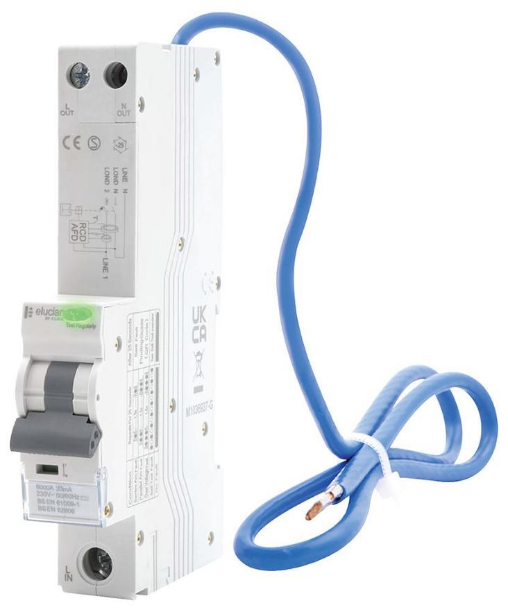Single Pole AFDD & RCBO, B Curve, 6kA, 32A, 30mA - CU1AFDD32B