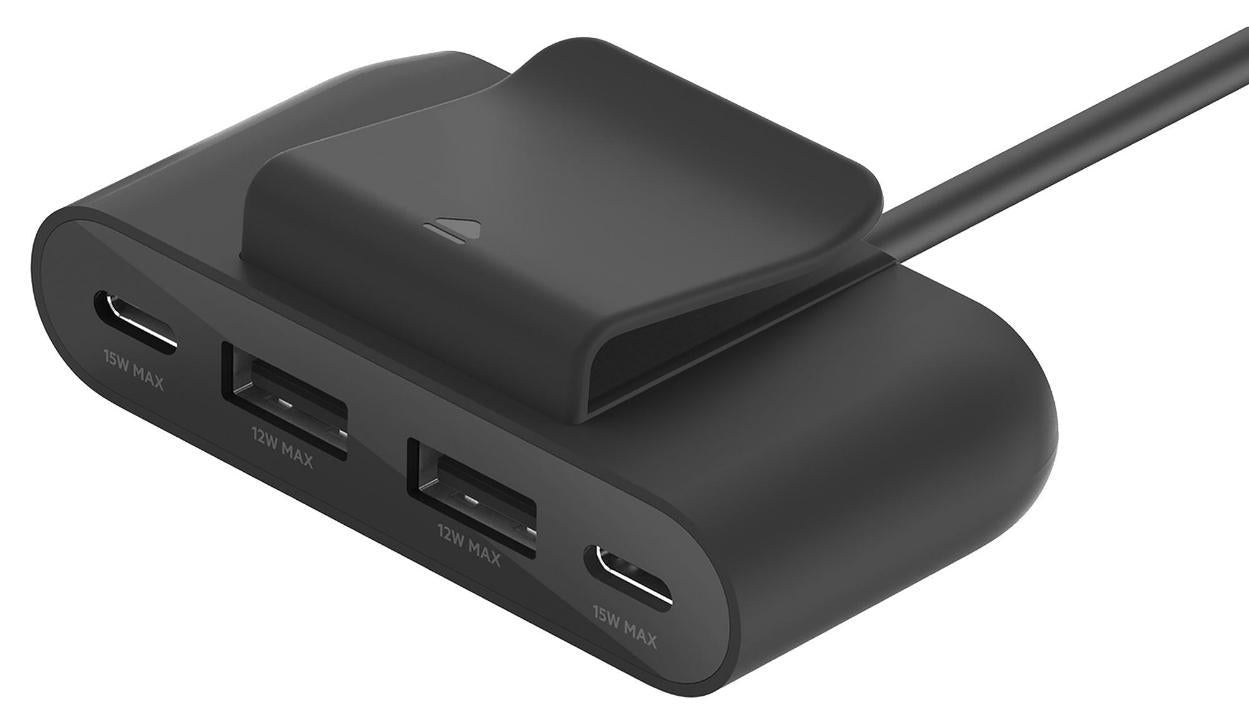 BoostCharge 4 Port USB Power Extender, USB-C to 2x USB-A 2x USB-C, Black - BUZ001BT2MBKB7