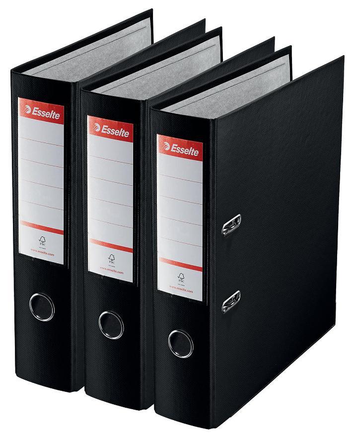 A4 Lever Arch Files, Pack of 3, Black - 624294