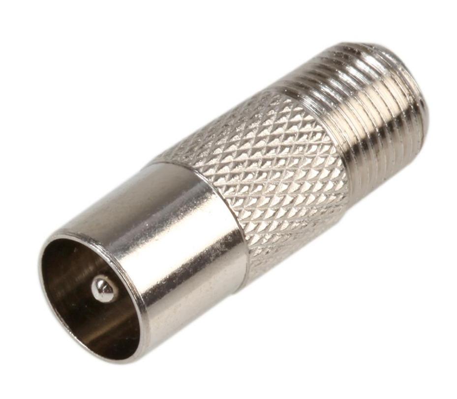 F Socket to IEC Coax Plug Adaptor, 75 Ohm - PROCON41