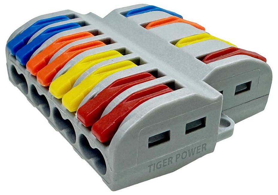 4 Way in, 8 Way Out, Quick Wire Splice Connector Splitter, 32A, 250V AC - TGR-QC-4-8