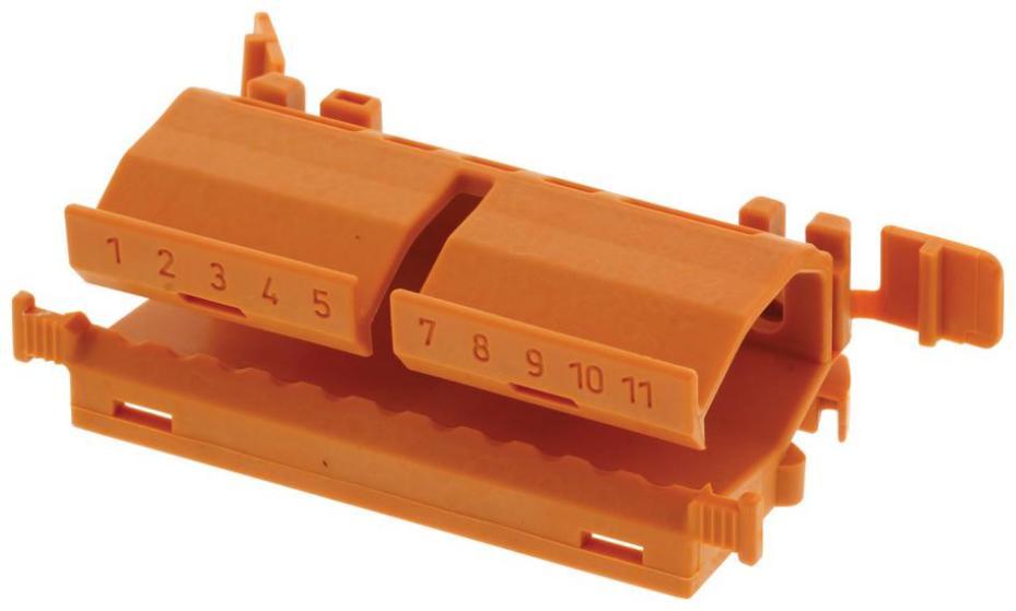 35mm DIN Rail Mounting Splicing Connector Carrier, 222 Seires, Orange - 222-500