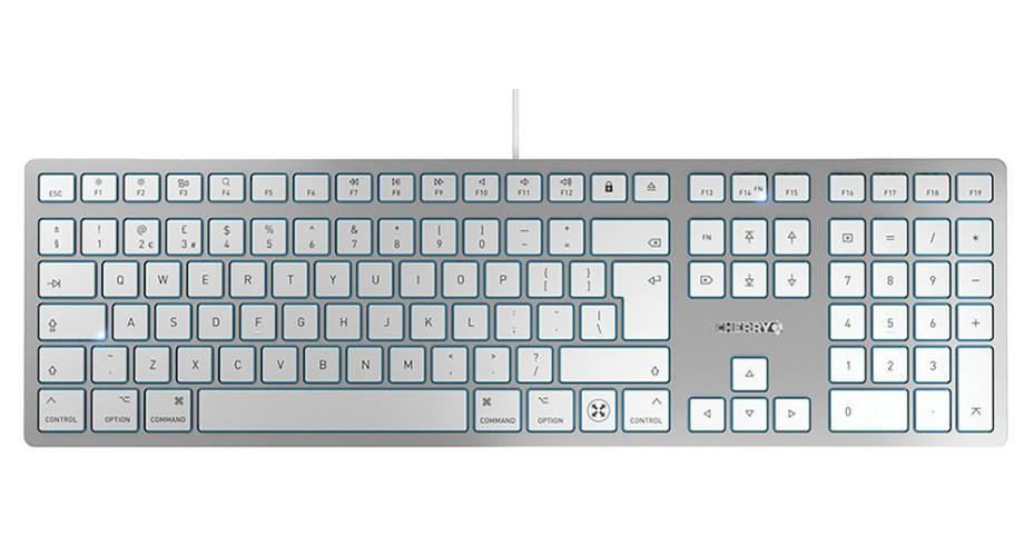 CHERRY KC 6000C SLIM Corded Keyboard for Mac, Silver - JK-1620GB-1