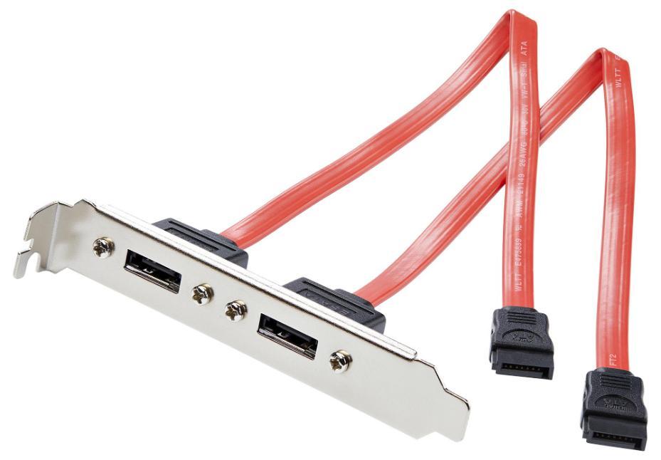 2 Port ROB SATA to eSATA PC Backplate Adaptor - ESATAPLATE2