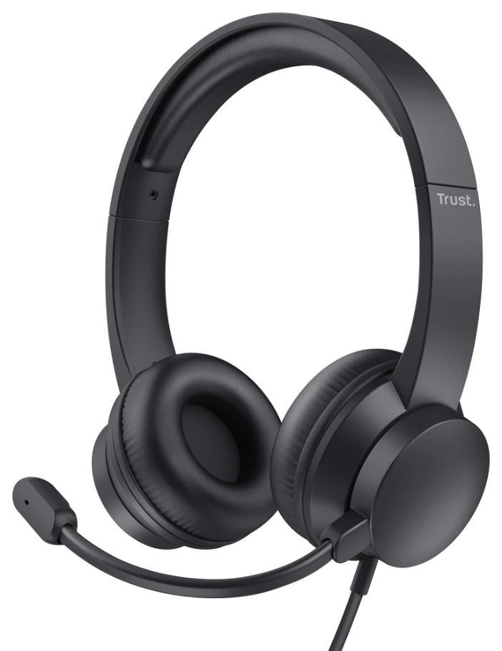 Ayda On-Ear Stereo PC Headset, Black - 25333
