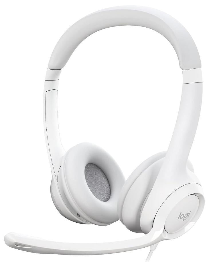 H390 USB On-Ear Stereo Headset with Microphone, Off-White - 981-001286