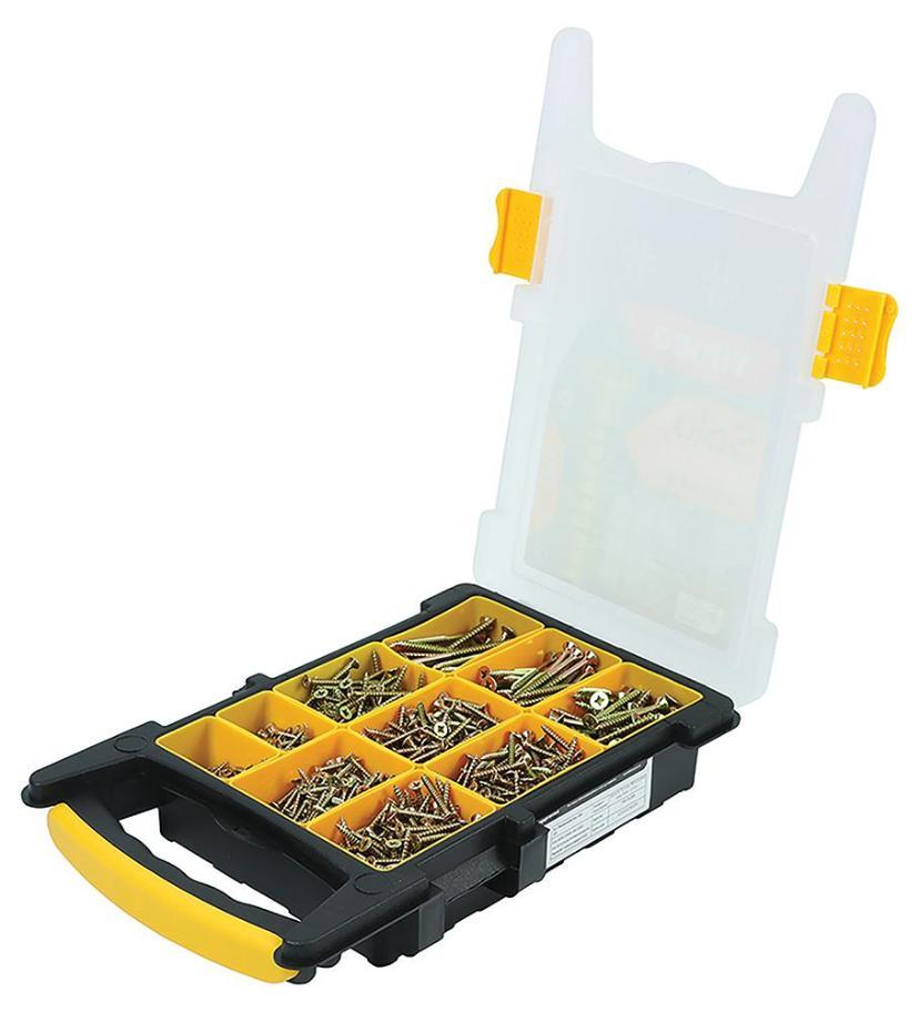 Assorted Double Countersunk ZYP Solo Chipboard & Wood Screws, Trade 1200 Pack - TRAY1200