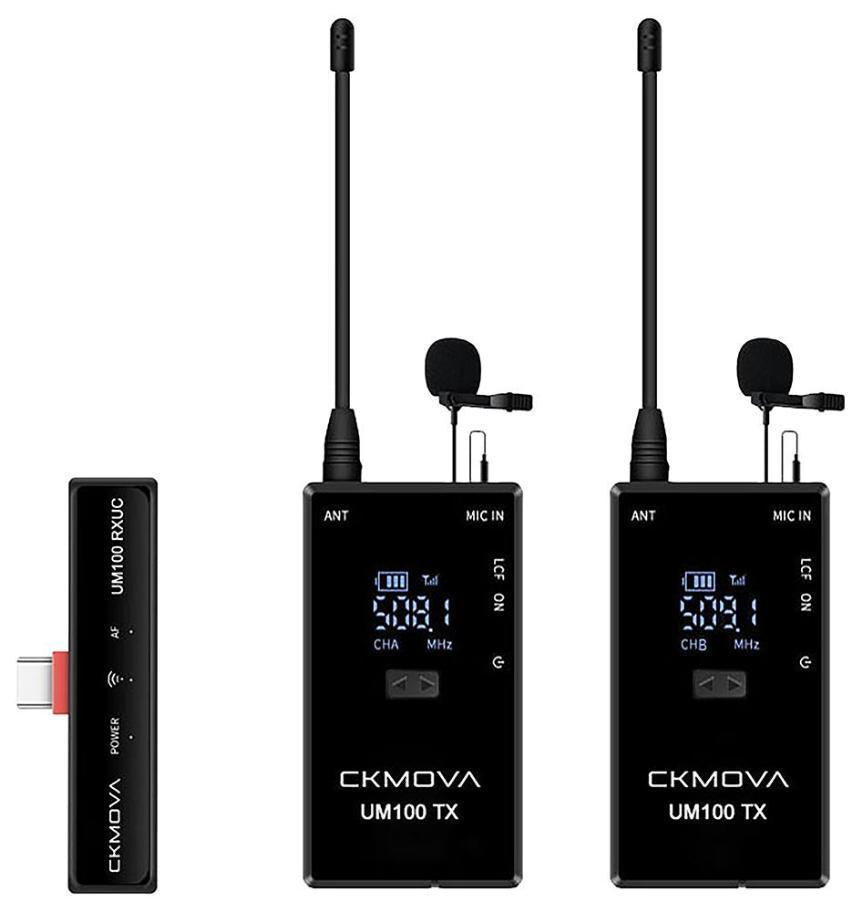UHF Wireless Microphone Kit with 2x Transmitter and 1x USB-C Receiver - UM100 KIT4