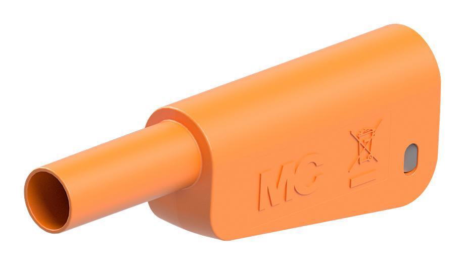 4mm Stackable Banana Plug with Spring Loaded Multilam, 1kV, 19A, Orange - 66.2018-30
