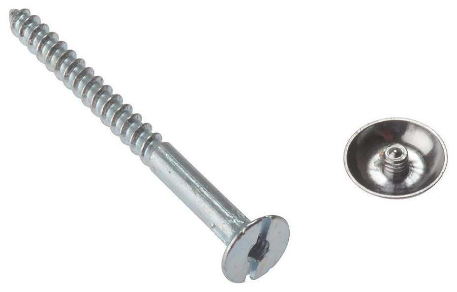 4mm x 25mm Chrome Mirror Screws, 10 Pack - 10MS1CP