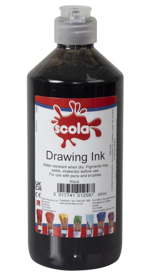 500ml Drawing Ink, Black - DDI500/38
