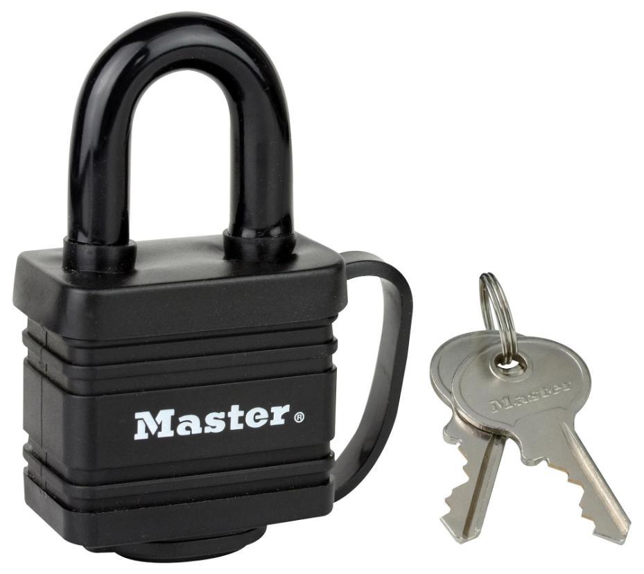 40mm Thermoplastic Covered Steel Padlock, Black - 7804EURD