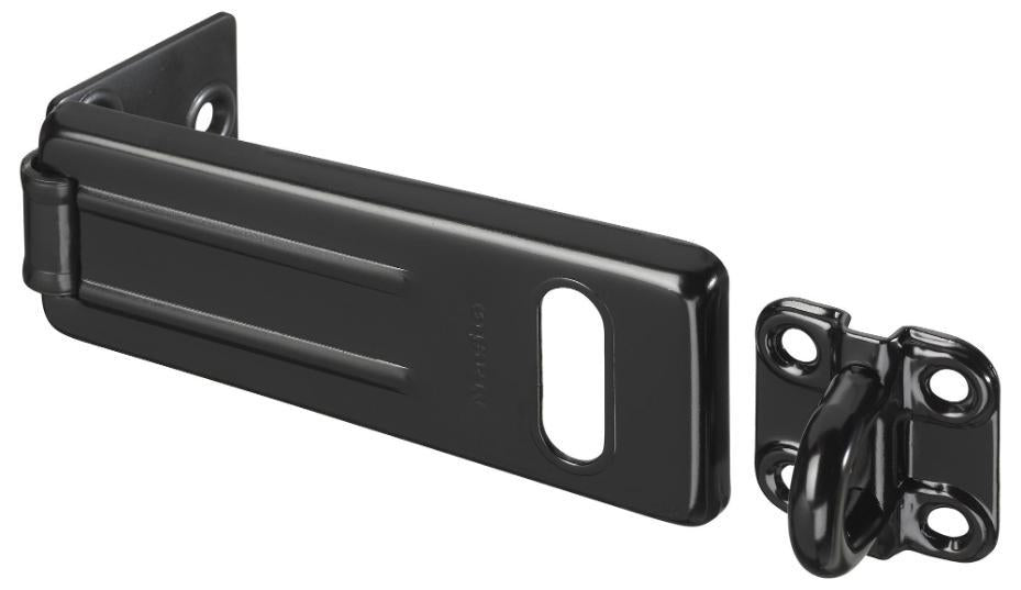 110mm Zinc Plated Steel Outdoor Hasp & Staple, Black - 704EURDBLK