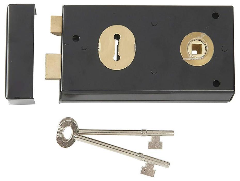 P401 Rim Sashlock Door Lock, Black - P-401-BK
