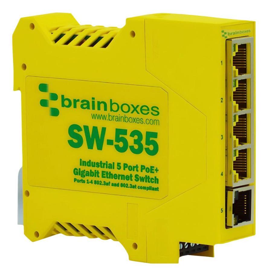 5 Port Industrial Unmanaged PoE+ Gigabit Ethernet Switch, DIN Mountable - SW-535