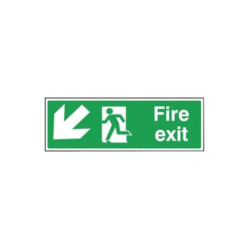 SIGN, FIRE EXIT DOWN LEFT, RIGID PLASTIC , 12005L