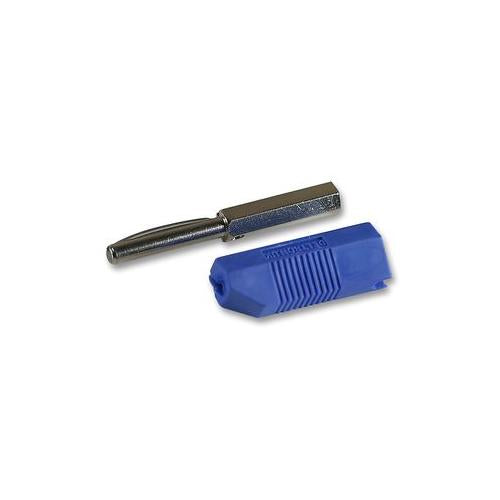 553-0200-01 Deltron Plug, 4mm, Stackable, Blue