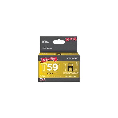 591188BL Arrow Fastener 6mm X 8mm Black Ins Staples (300)