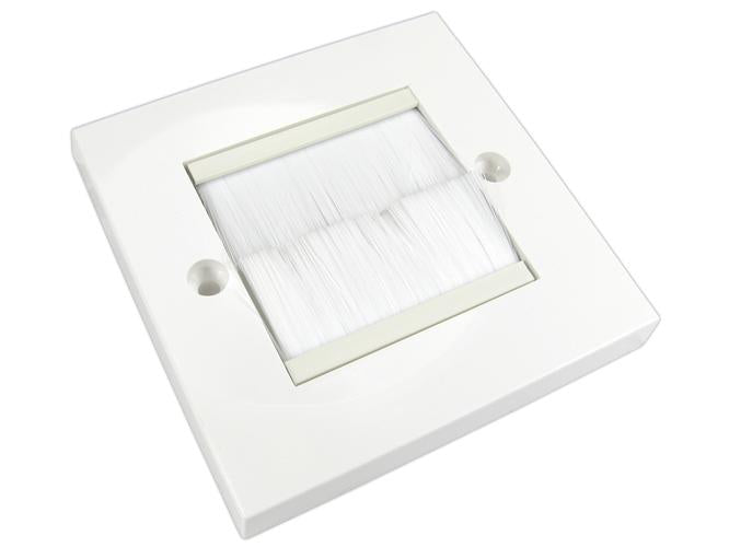 Single Faceplate Brush Exit White