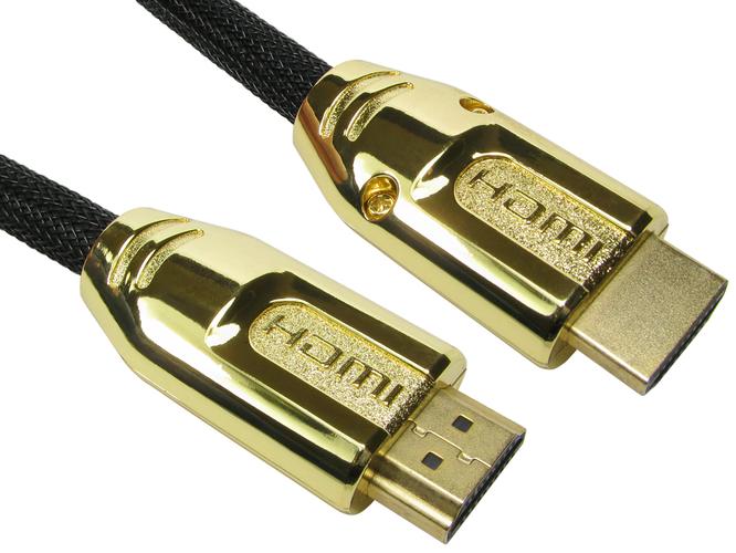 5 Metres Fast HDMI with Ethernet Cable Braided + Metal Gold Shielded Hood