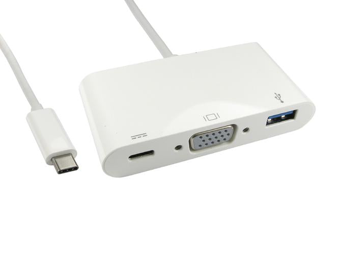 15cm USB type C to vga & USB adaptor with pd function