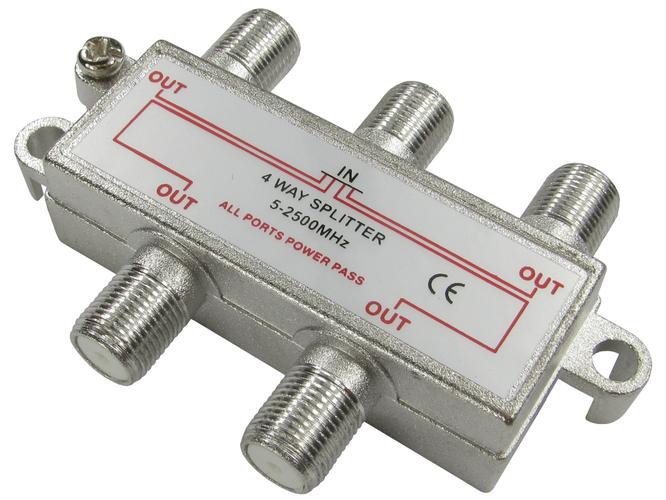 4 Way F Connector Splitter M 4 X F
