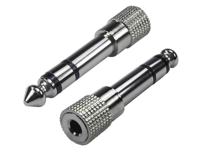 6.35 Stereo Male 3.5mm Stereo Female Adaptor Nickel