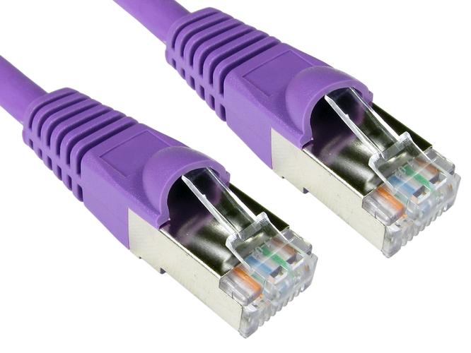 0.25 Metres cat6a sstp-LSOH patch cable snagless violet