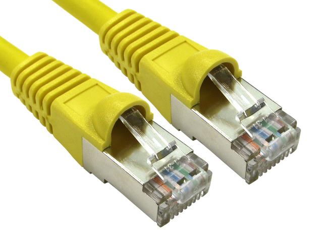 0.25 Metres cat6a sstp-LSOH patch cable snagless yellow