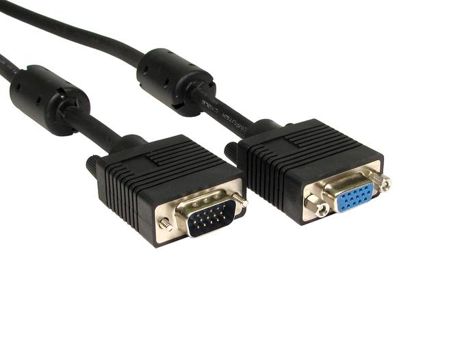 0.5 Metres SVGA m-f extension Cable Lead all 15 lines connected black