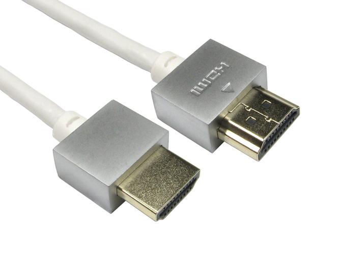 5 Metres Super Slim Soft HDMI Cable Lead 32Awg White