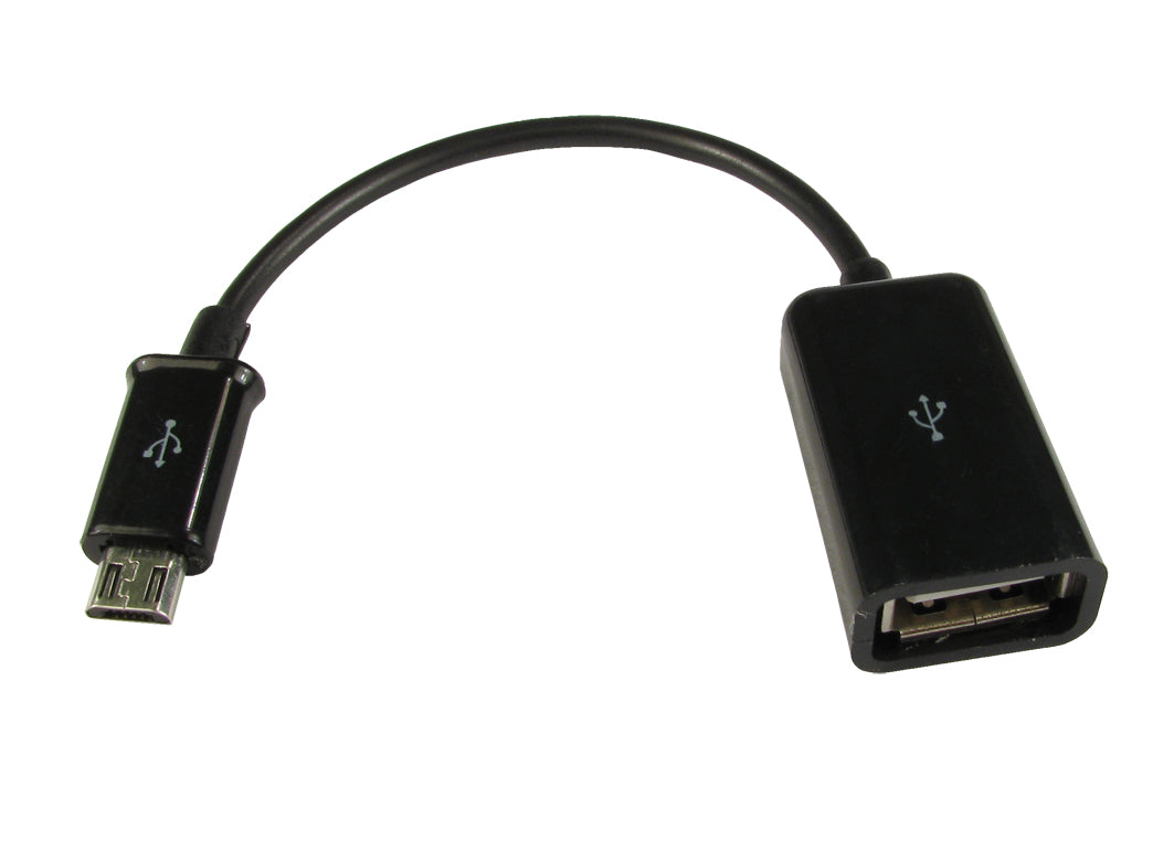 14CM USB 2.0 A F- MICRO B M OTG ADAP CABLE - BLACK