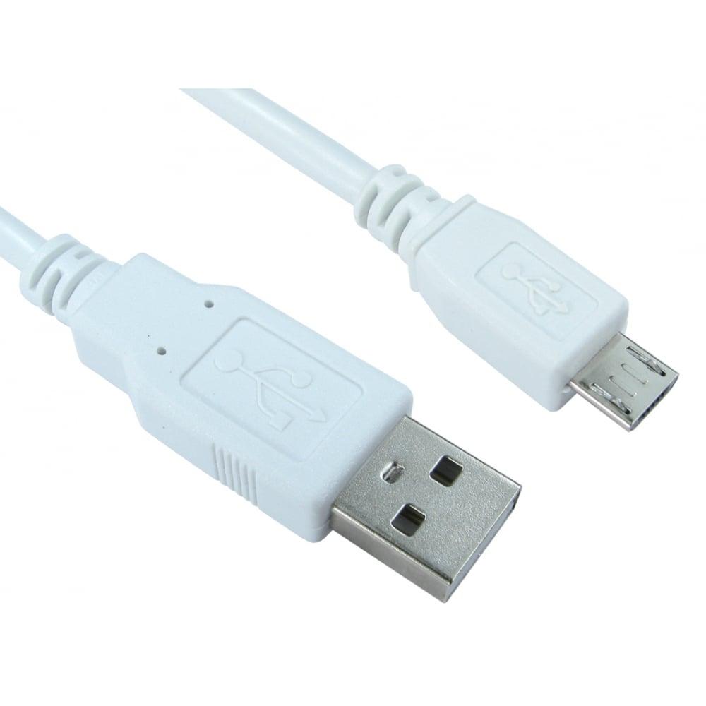 USB2.0 Type A (M) to Micro B (M) Cable - White
