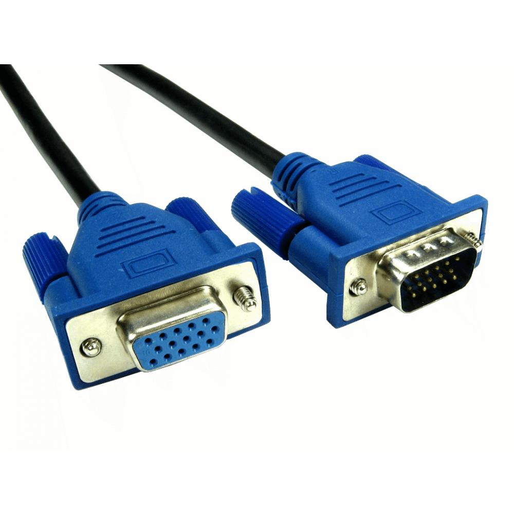 5mtr Low Profile SVGA Ext Cable (LSZH) Black with Blue Hoods