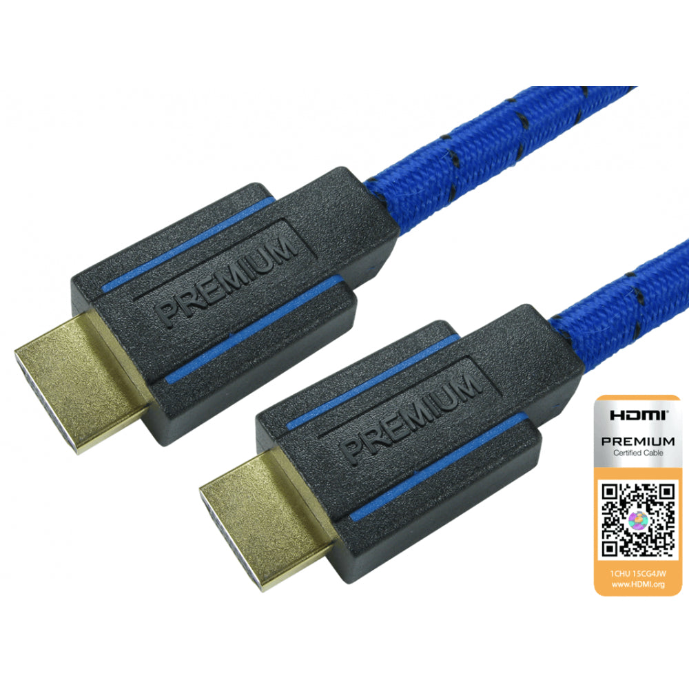 1.8m Premium Certified HS/E HDMI Cable - Blue/Black