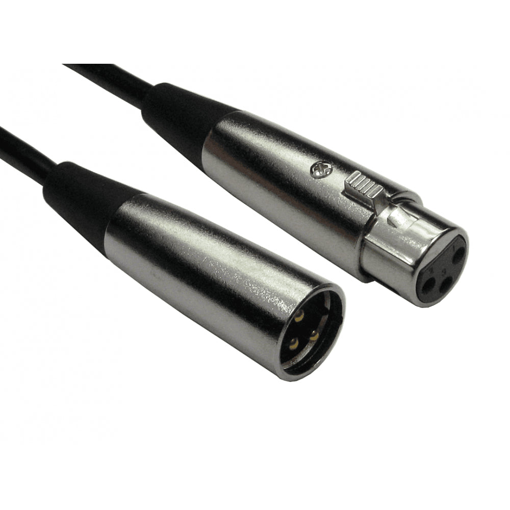 15m 3 Pin XLR Male to Female Cable - Silver Connectors